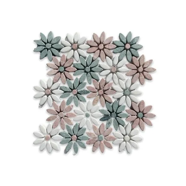Rosa, Ming & Thassos Tumbled Fiore Di Marmo Mosaic (320x285)