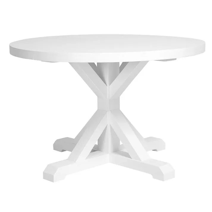 Balmain Round Dining Table White - 120/150 x 120/150 x 77cm