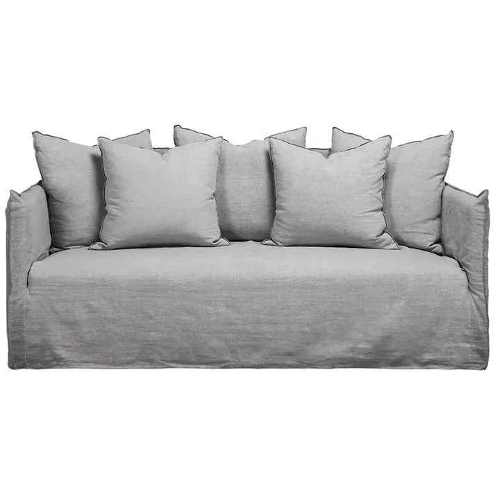 Como Linen Sofa Stone - 2.5 Seater
