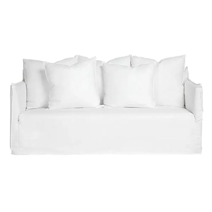 Como Linen Sofa White - 2.5 Seater