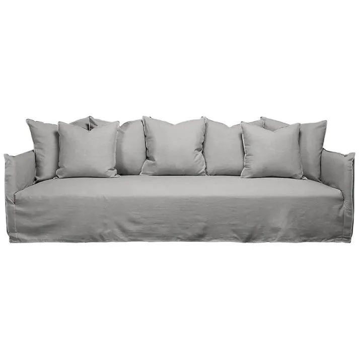Como Linen Sofa Stone - 3.5 Seater