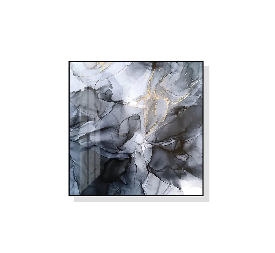 Black Grey with Gold Marble Wall Art Canvas 4 sizes available 50cm x 50cm