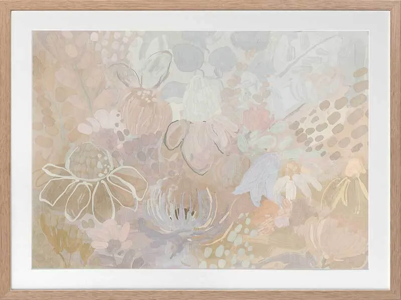 Floral Medley Light Pastel Framed Art Print
