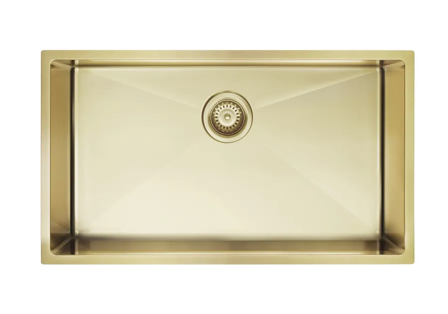 Meir | LAVELLO by MEIR | BRUSHED BRONZE GOLD LAVELLO KITCHEN SINK - SINGLE BOWL 760 X 440