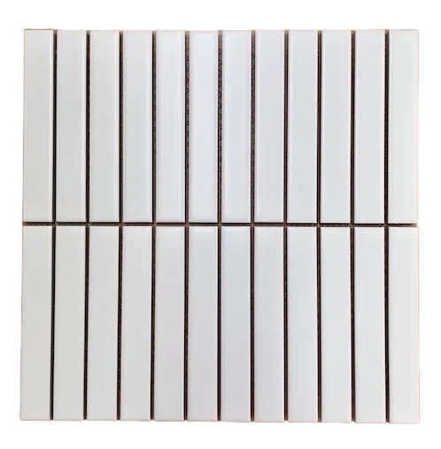 Kit K Matt White Stack Mosaic 22x145mm (296x300mm sht)
