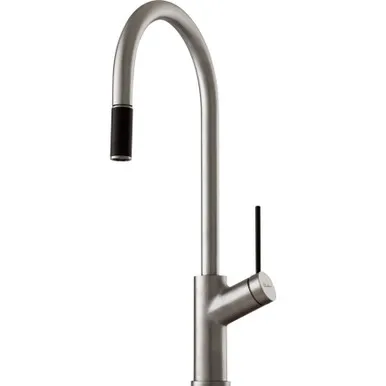 Vilo Sink Mixer With Pull-Out Brushed Satin 4Star | Made From Brass In Chrome Finish By Oliveri