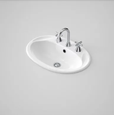 Centro Vanity Basin 3 Tap Holes | Made From Vitreous China In White By Caroma