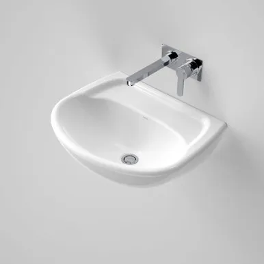 Caravelle Wall Basin 550mm With Bracket 3 Tap Holes | Made From Vitreous China In White By Caroma
