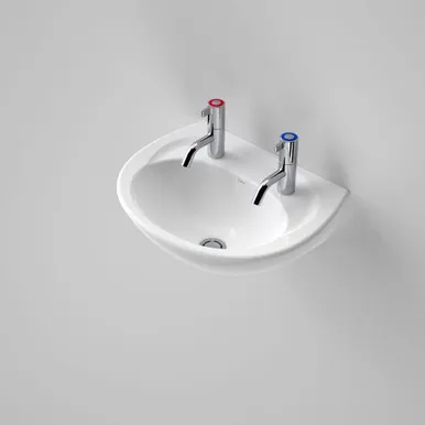 Concorde 500 Wall Basin 2 Tap Hole | Made From Vitreous China In White By Caroma