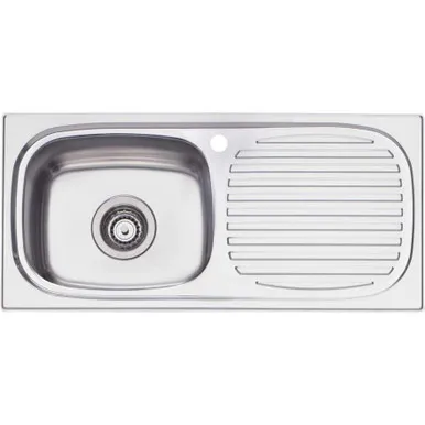 Martini Single Bowl Sink With Drainer Right Bowl 1 Tap Hole | Made From Stainless Steel By Oliveri