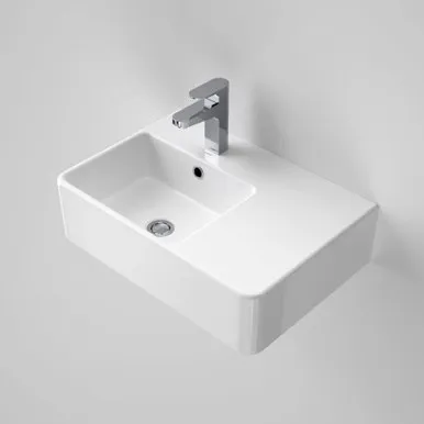 Cube Extension Wall Basin With Overflow Right Hand 1 Tap Hole | Made From Vitreous China In White By Caroma