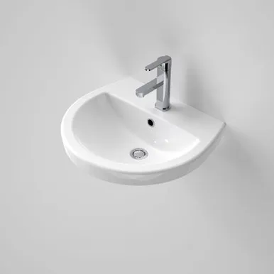 Cosmo Wall Basin With Overflow 1 Tap Hole | Made From Vitreous China In White By Caroma