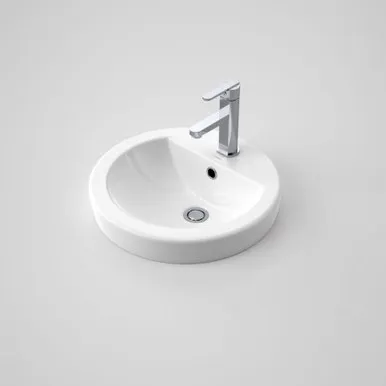 Cosmo Inset Basin With Overflow 1 Tap Hole | Made From Vitreous China In White By Caroma