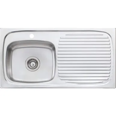 Untraform Single Bowl Sink Right Hand Bowl Tap Hole Uf02 890mm | Made From Stainless Steel By Oliveri