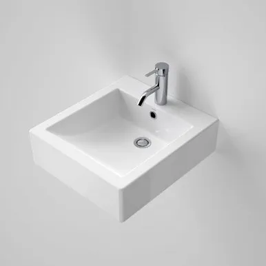 Liano Wall Basin With Bracket 420mm X 135mm X 470mm 1 Tap Hole | Made From Vitreous China In White By Caroma