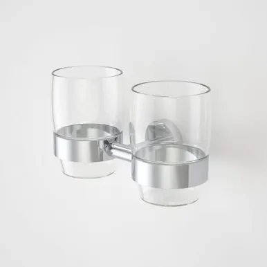 Cosmo Tumbler Holder - Double | Made From Metal In Chrome Finish By Caroma
