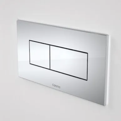 Invisi Series Ii® Rectangular Dual Flush Plate & Buttons (Metal) Satin In Chrome Finish By Caroma