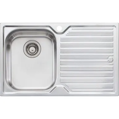 Diaz Single Bowl Topmount Sink With Drainer Left Bowl 1 Tap Hole | Made From Stainless Steel By Oliveri