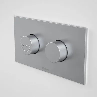 Invisi Series Ii® Round Dual Flush Plate & Raised Care Buttons Satin | Made From Plastic In Chrome Finish By Caroma