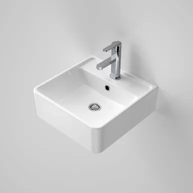 Carboni II Wall Basin 1 Tap Hole | Made From Vitreous China In White By Caroma