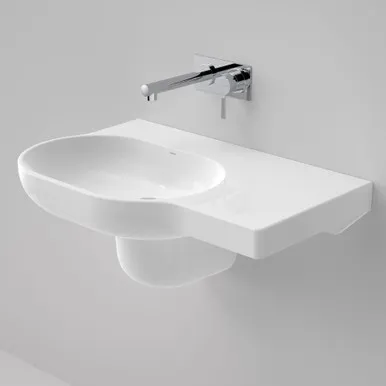 Opal 720 Right Hand Wall Basin With Plug & Waste 3 Tap Holes | Made From Vitreous China In White By Caroma