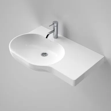 Opal 720 Right Hand Wall Basin With Plug & Waste 1 Tap Hole | Made From Vitreous China In White By Caroma
