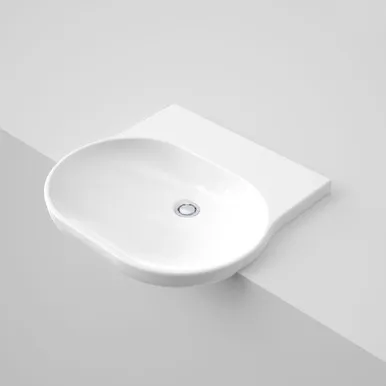 Opal Sole Semi Recessed Basin 0 Tap Hole | Made From Ceramic In White By Caroma