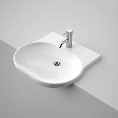 Opal Sole Semi Recessed Basin 1 Tap Hole | Made From Vitreous China In White By Caroma