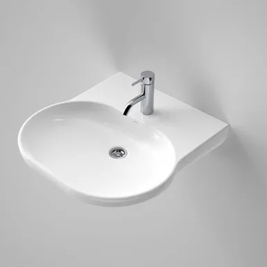 Opal Sole 550 Wall Basin 1 Tap Hole | Made From Vitreous China In White By Caroma