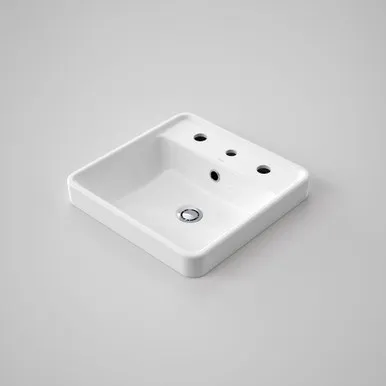 Carboni II Inset Basin With Overflow 3 Tap Holes | Made From Vitreous China In White By Caroma