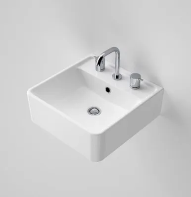 Carboni II Wall Basin 3 Tap Hole | Made From Vitreous China In White By Caroma