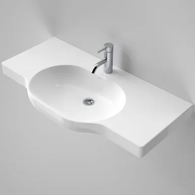 Opal 900 Twin Wall Basin With Plug & Waste 1 Tap Hole | Made From Vitreous China In White By Caroma