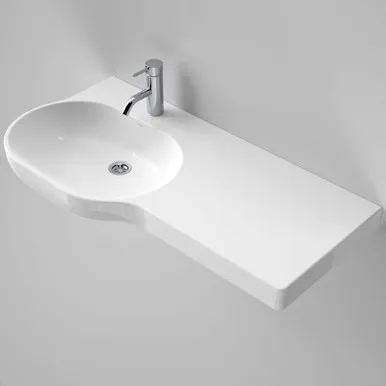 Opal 920 Right Hand Wall Basin With Plug & Waste 1 Tap Hole | Made From Vitreous China In White By Caroma