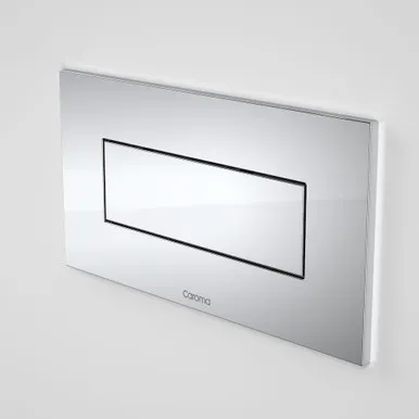 Invisi II Invisi Series II® Metal Rectangular Single Flush Plate & Buttons Chrome In Chrome Finish By Caroma