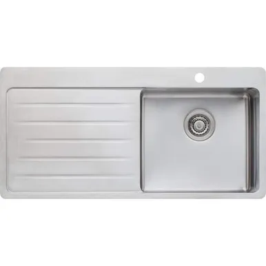 Sonetto Single Right Hand Bowl Topmount Sink With Drainer 1035mm 1 Tap Hole | Made From Stainless Steel By Oliveri