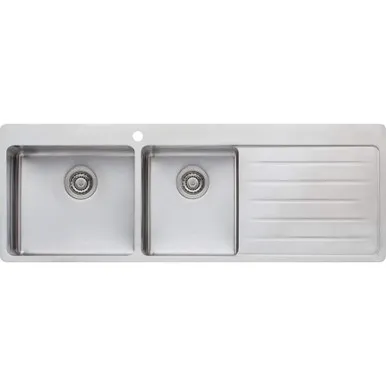 Sonetto 1 & 3/4 Left Hand Bowl Topmount Sink With Drainer 1 Tap Hole | Made From Stainless Steel By Oliveri