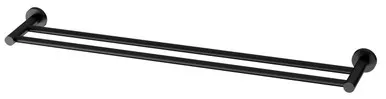 Radii Towel Rail Double 800mm Round Plate Matte In Black By Phoenix
