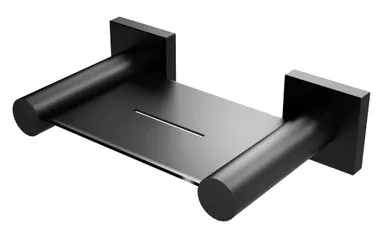 Radii Soap Dish With Square Plate Matte In Black By Phoenix