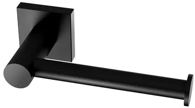 Radii Toilet Roll Holder With Square Plate Matte In Black By Phoenix