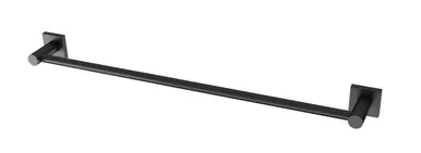Radii Towel Rail Single 600mm With Square Plate Matte In Black By Phoenix