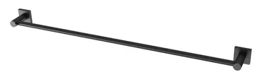 Radii Towel Rail Single 800mm With Square Plate Matte In Black By Phoenix