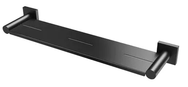 Radii Metal Shower Shelf With Square Plate Matte In Black By Phoenix