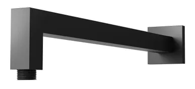 Lexi Straight Square Shower Arm (400mm) | Made From Brass In Matte Black By Phoenix