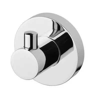 Radii Robe Hook With Round Plate Chrome In Chrome Finish By Phoenix