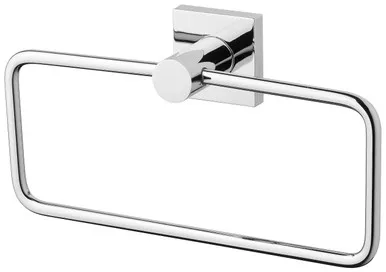 Radii Hand Towel Holder With Square Plate Chrome In Chrome Finish By Phoenix
