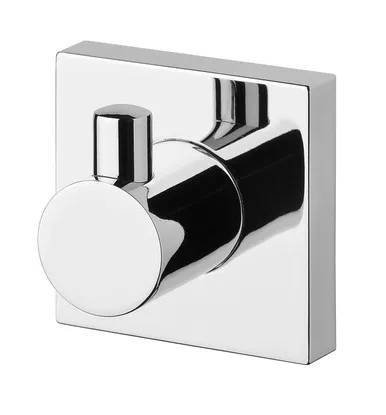 Radii Robe Hook With Square Plate Chrome In Chrome Finish By Phoenix