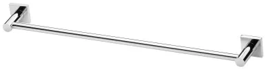 Radii Towel Rail Single 600mm With Square Plate Chrome In Chrome Finish By Phoenix
