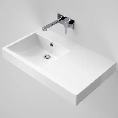 Liano Nexus Wall Basin Right Hand With Overflow 750mm 3 Tap Holes | Made From Vitreous China In White By Caroma