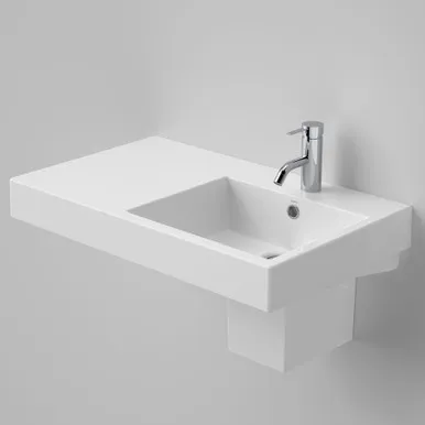 Liano Nexus Wall Basin Left Hand With Overflow 750mm 1 Tap Hole | Made From Vitreous China In White By Caroma