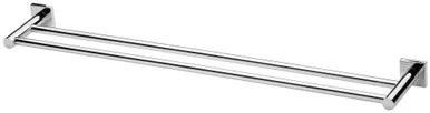 Radii Towel Rail Double 800mm With Square Plate Chrome In Chrome Finish By Phoenix